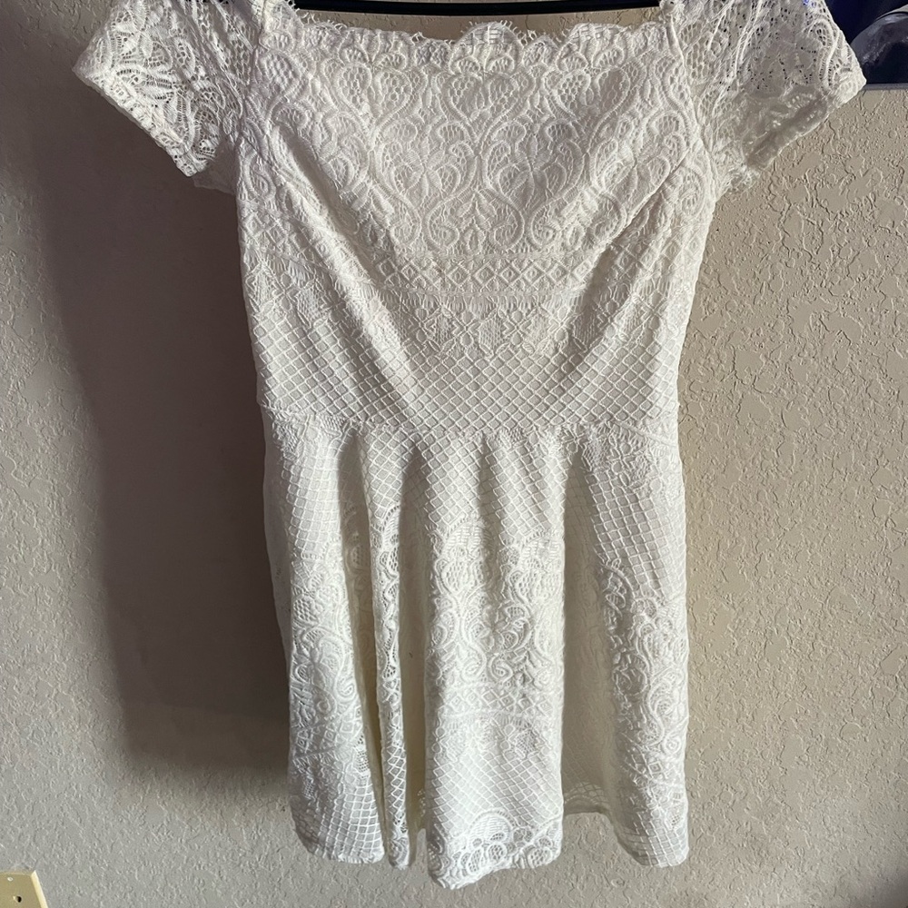 Rewind White Lace Mini Dress